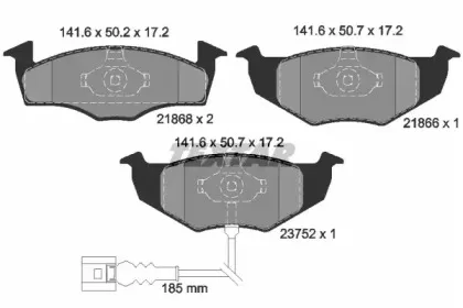 2186801 TEXTAR Комплект тормозных колодок, дисковый тормоз