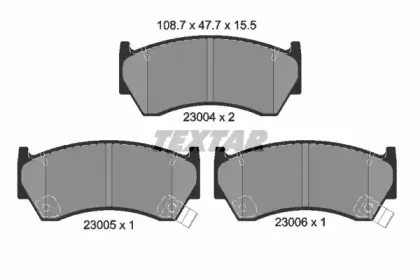 2300401 TEXTAR Комплект тормозных колодок, дисковый тормоз