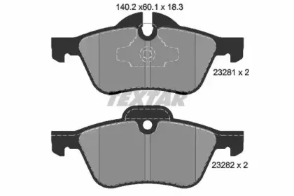 2328101 TEXTAR Комплект тормозных колодок, дисковый тормоз