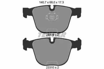 2330902 TEXTAR Комплект тормозных колодок, дисковый тормоз