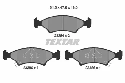 2338401 TEXTAR Комплект тормозных колодок, дисковый тормоз