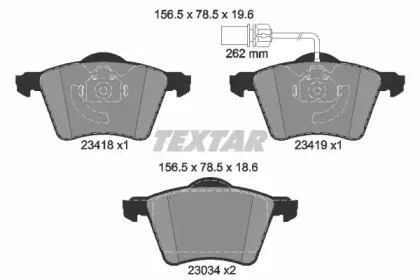 2341801 TEXTAR Комплект тормозных колодок, дисковый тормоз