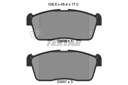 2350801 TEXTAR Комплект тормозных колодок, дисковый тормоз