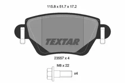 2355701 TEXTAR Комплект тормозных колодок, дисковый тормоз