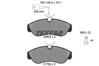 2360301 TEXTAR Комплект тормозных колодок, дисковый тормоз