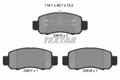 2361601 TEXTAR Комплект тормозных колодок, дисковый тормоз