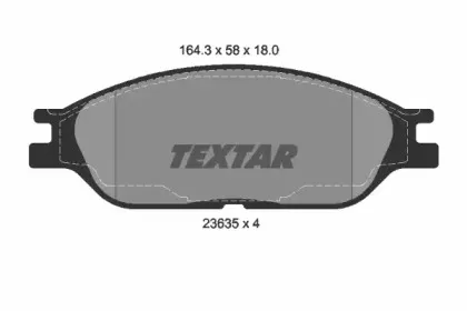 2363501 TEXTAR Комплект тормозных колодок, дисковый тормоз