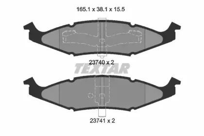 2374001 TEXTAR Комплект тормозных колодок, дисковый тормоз