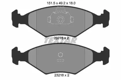 2377501 TEXTAR Комплект тормозных колодок, дисковый тормоз