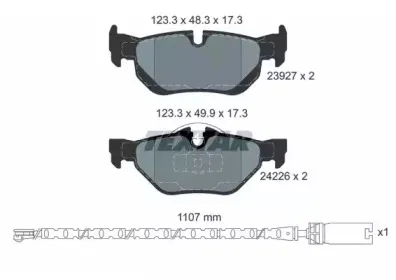 2392707 TEXTAR Комплект тормозных колодок, дисковый тормоз