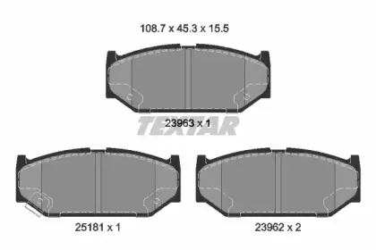 2396302 TEXTAR Комплект тормозных колодок, дисковый тормоз