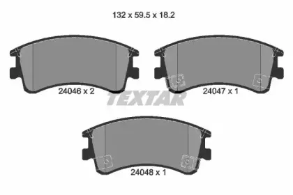 2404601 TEXTAR Комплект тормозных колодок, дисковый тормоз