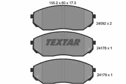 2409201 TEXTAR Комплект тормозных колодок, дисковый тормоз