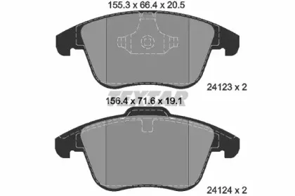 2412301 TEXTAR Комплект тормозных колодок, дисковый тормоз