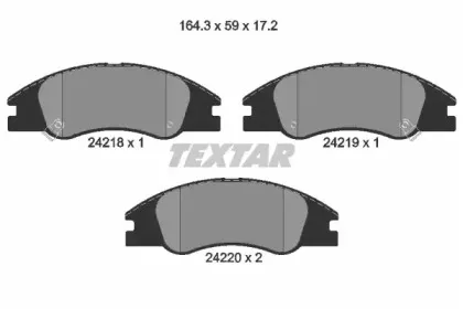 2421801 TEXTAR Комплект тормозных колодок, дисковый тормоз