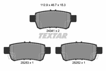 2434101 TEXTAR Комплект тормозных колодок, дисковый тормоз