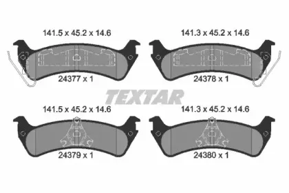 2437701 TEXTAR Комплект тормозных колодок, дисковый тормоз