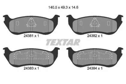 2438101 TEXTAR Комплект тормозных колодок, дисковый тормоз