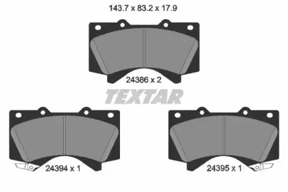 2438601 TEXTAR Комплект тормозных колодок, дисковый тормоз