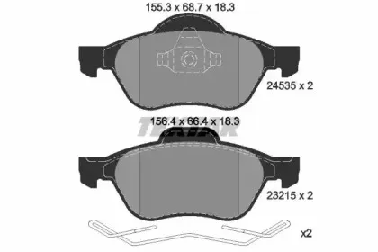 2453501 TEXTAR Комплект тормозных колодок, дисковый тормоз