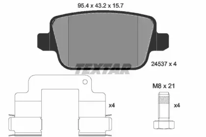 2453701 TEXTAR Комплект тормозных колодок, дисковый тормоз