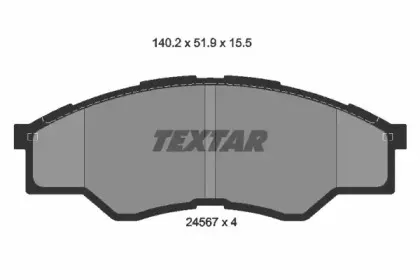 2456701 TEXTAR Комплект тормозных колодок, дисковый тормоз