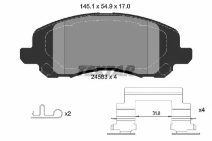 2458301 TEXTAR Комплект тормозных колодок, дисковый тормоз