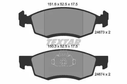 2467301 TEXTAR Комплект тормозных колодок, дисковый тормоз