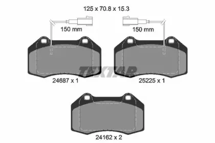 2468701 TEXTAR Комплект тормозных колодок, дисковый тормоз