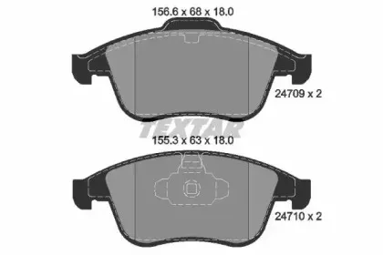 2470901 TEXTAR Комплект тормозных колодок, дисковый тормоз