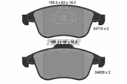 2471001 TEXTAR Комплект тормозных колодок, дисковый тормоз