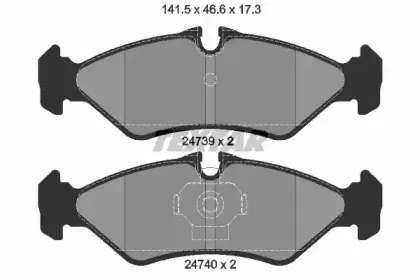 2473901 TEXTAR Комплект тормозных колодок, дисковый тормоз