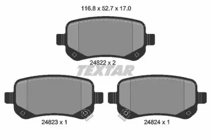 2482201 TEXTAR Комплект тормозных колодок, дисковый тормоз