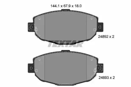 2489201 TEXTAR Комплект тормозных колодок, дисковый тормоз