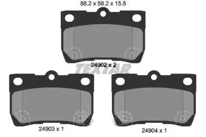 2490201 TEXTAR Комплект тормозных колодок, дисковый тормоз