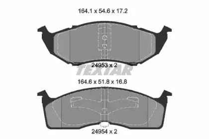 2495301 TEXTAR Комплект тормозных колодок, дисковый тормоз