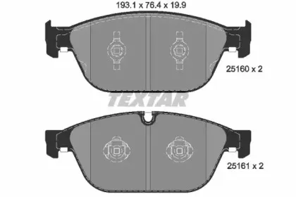 2516002 TEXTAR Комплект тормозных колодок, дисковый тормоз