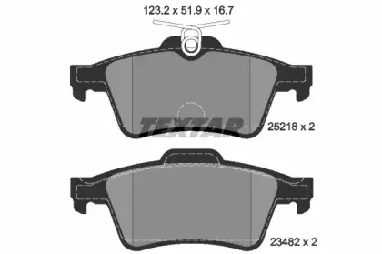 2521801 TEXTAR Комплект тормозных колодок, дисковый тормоз