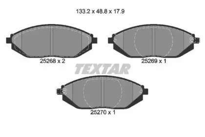 2526801 TEXTAR Комплект тормозных колодок, дисковый тормоз