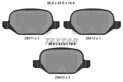 2541101 TEXTAR Комплект тормозных колодок, дисковый тормоз
