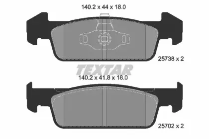 2573801 TEXTAR Комплект тормозных колодок, дисковый тормоз