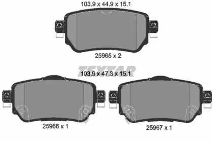 2596501 TEXTAR Комплект тормозных колодок, дисковый тормоз