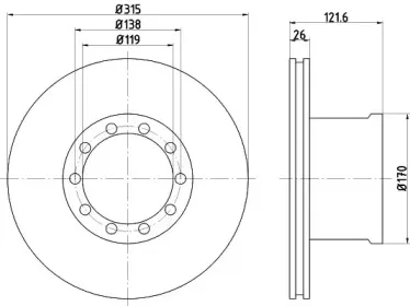 93084100 TEXTAR Тормозной диск