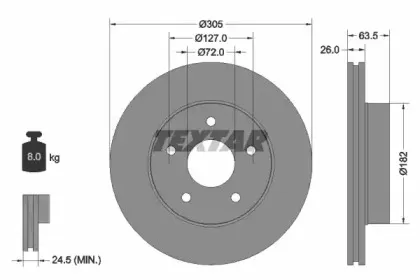 92113600 TEXTAR Тормозной диск