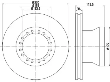 93142500 TEXTAR Тормозной диск