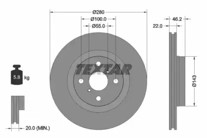 92287603 TEXTAR Тормозной диск