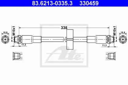 83.6213-0335.3 ATE Тормозной шланг