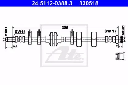 24.5112-0388.3 ATE Тормозной шланг