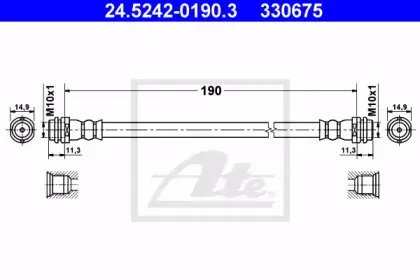24.5242-0190.3 ATE Тормозной шланг