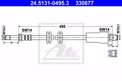 24.5131-0495.3 ATE Тормозной шланг